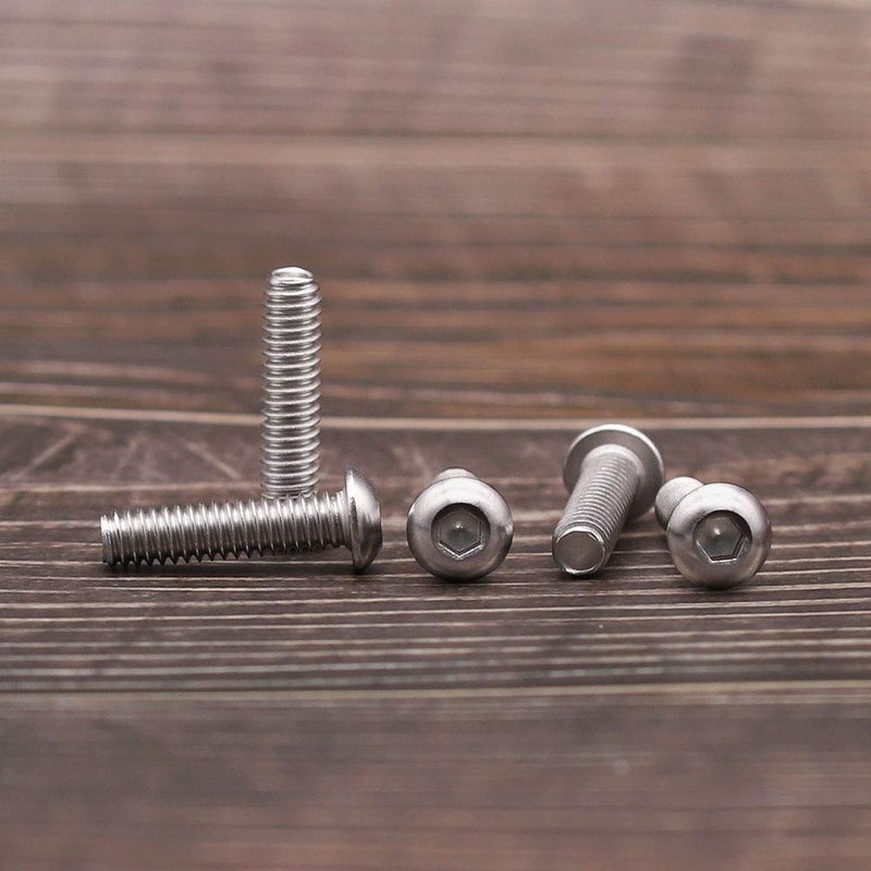 EASTLO M8-1.25 x 70mm Button Head Socket Cap Screws 304 Stainless Steel 18-8 Hex Socket Cap Screws  Allen Hex Drive  Full Thread  Coarse Thread UNC  10 PCS - Image 5